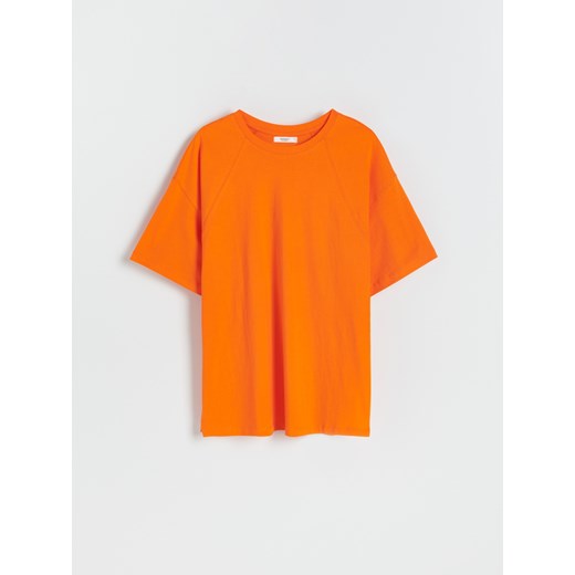Reserved - T-shirt oversize z rozcięciami - Pomarańczowy Reserved M Reserved