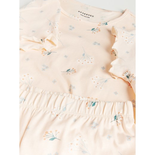 Reserved - Dwuczęściowa piżama w kwiaty - Kremowy Reserved 146/152 Reserved