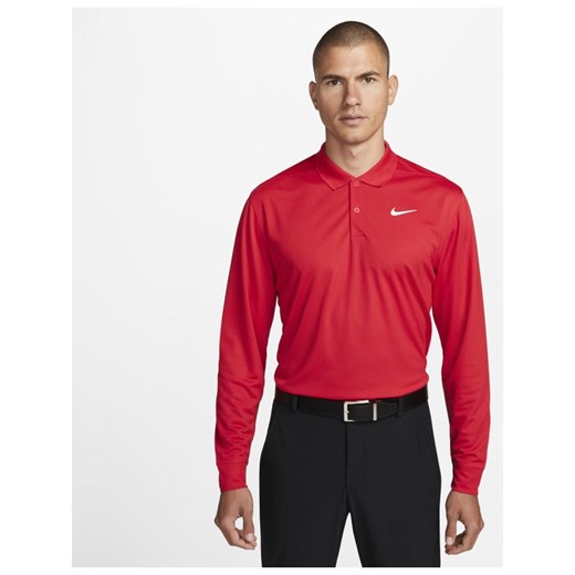 Męska koszulka polo do golfa z długim rękawem Nike Dri-FIT Victory - Czerwony Nike S Nike poland