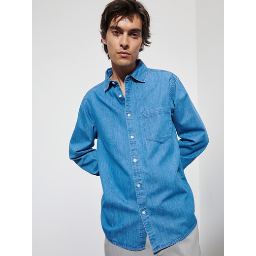 Reserved - Jeansowa koszula regular fit - Niebieski Reserved S Reserved