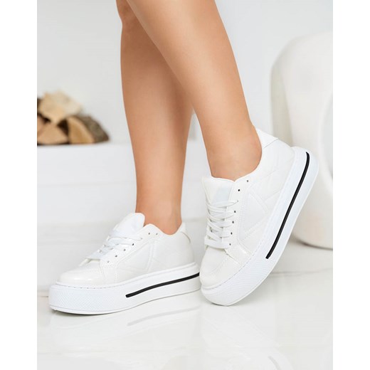 Białe damskie sportowe sneakersy Smaqo - Obuwie Royalfashion.pl 41 royalfashion.pl