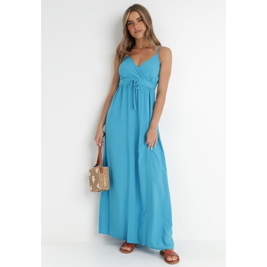 Niebieska Sukienka z Wiskozy Amanita ze sklepu Born2be Odzież w kategorii Sukienki - zdjęcie 141948657