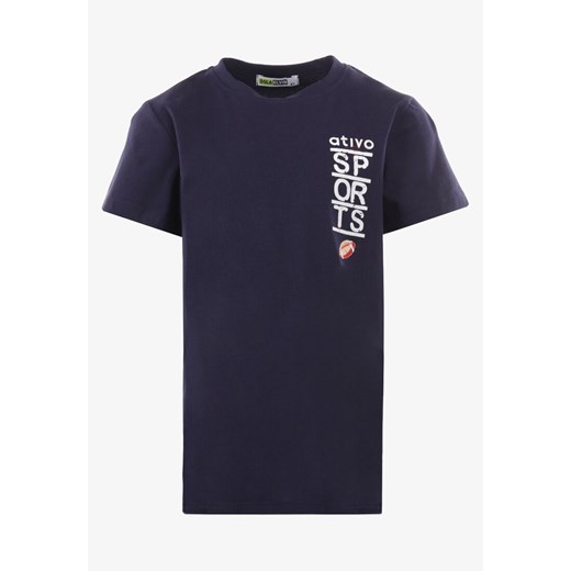 Granatowa Koszulka Diomathe ze sklepu Born2be Odzież w kategorii T-shirty chłopięce - zdjęcie 141967886