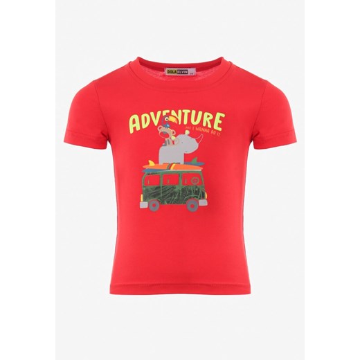 Czerwona Koszulka Maerala ze sklepu Born2be Odzież w kategorii T-shirty chłopięce - zdjęcie 141967889