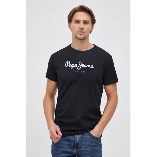 Pepe Jeans T-shirt bawełniany Eggo kolor czarny z nadrukiem ze sklepu ANSWEAR.com w kategorii T-shirty męskie - zdjęcie 141983078