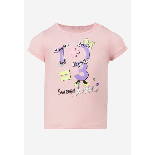 Różowa Koszulka Haidenope ze sklepu Born2be Odzież w kategorii Bluzki dziewczęce - zdjęcie 142024778