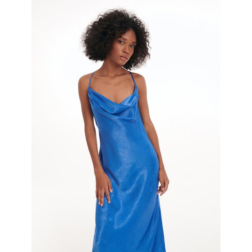 Reserved - Satynowa sukienka - Niebieski Reserved 36 Reserved