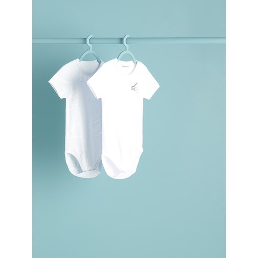 Reserved - Body z nadrukiem 2 pack - Niebieski Reserved 74 okazyjna cena Reserved