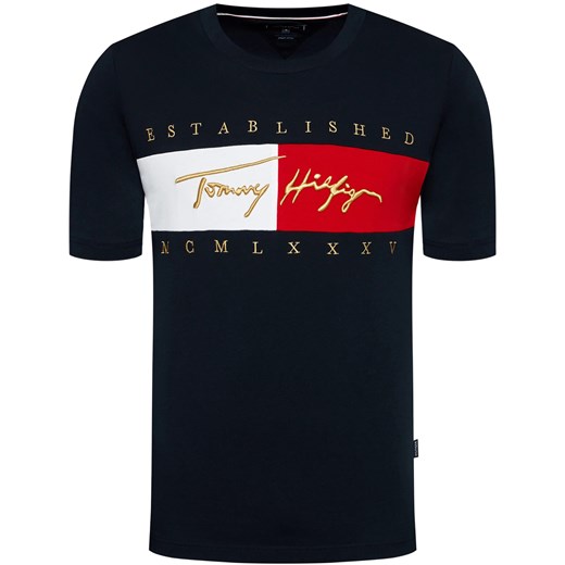 Koszulka TOMMY HILFIGER T-Shirt Singature Flag Granatowy Tommy Hilfiger XXL okazyjna cena zantalo.pl