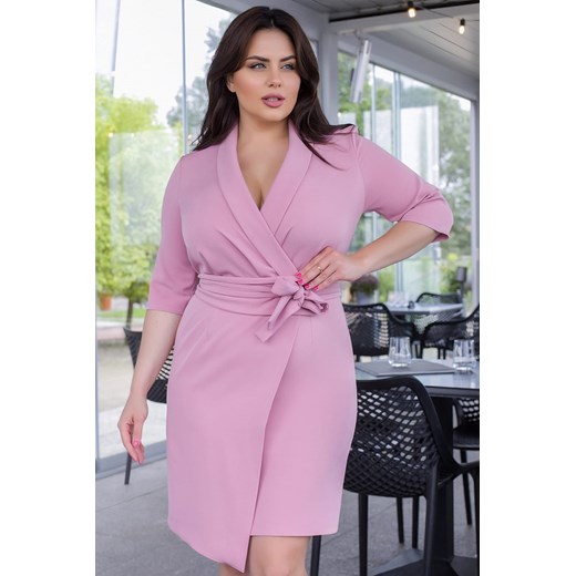 Sukienka Model 242-20 Plus Size Dirty Pink (44) Bicotone 46 DobraKiecka
