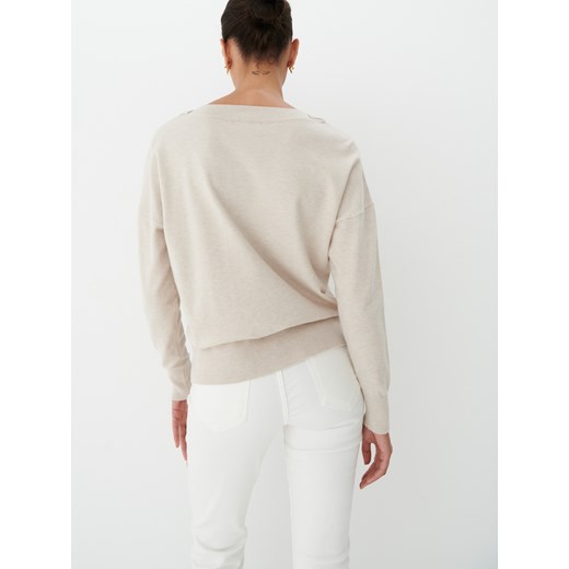 Mohito - Sweter z ozdobnym dekoltem - Kremowy Mohito S Mohito