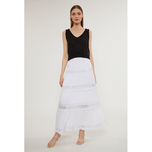 Ażurowy sweter damski na grubych ramiączkach L MONNARI promocja