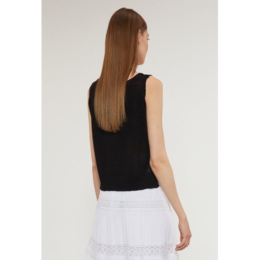 Ażurowy sweter damski na grubych ramiączkach XL wyprzedaż MONNARI