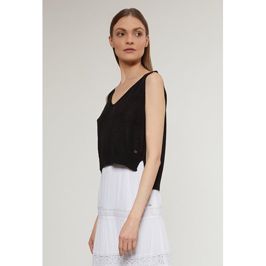 Ażurowy sweter damski na grubych ramiączkach S MONNARI wyprzedaż