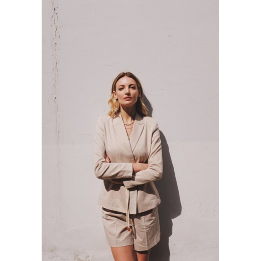 Lniane szorty damskie 44 okazyjna cena MONNARI