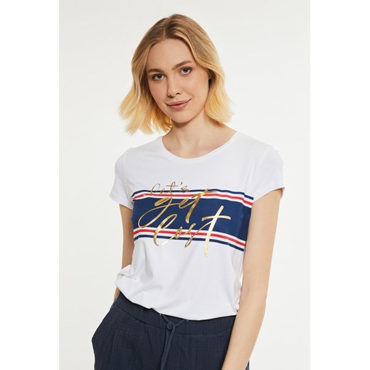 T-shirt damski z nadrukiem XL okazja MONNARI