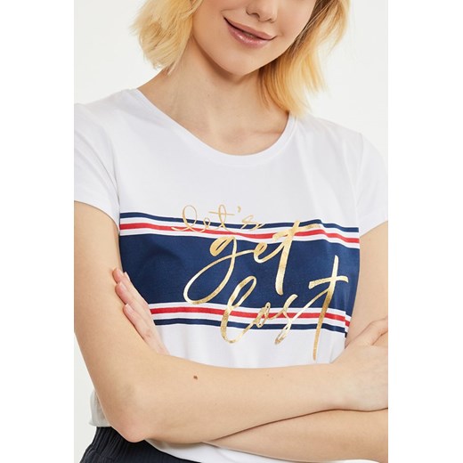 T-shirt damski z nadrukiem M okazja MONNARI