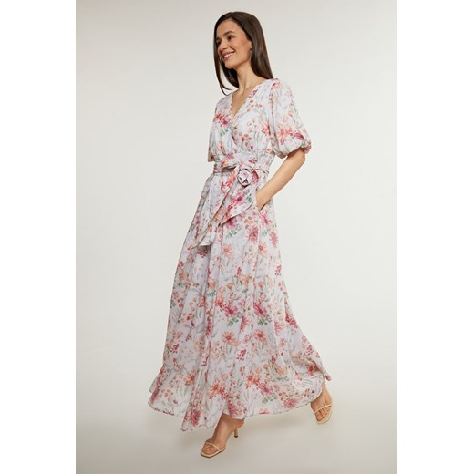 Kwiatowa sukienka damska maxi 42 promocja MONNARI