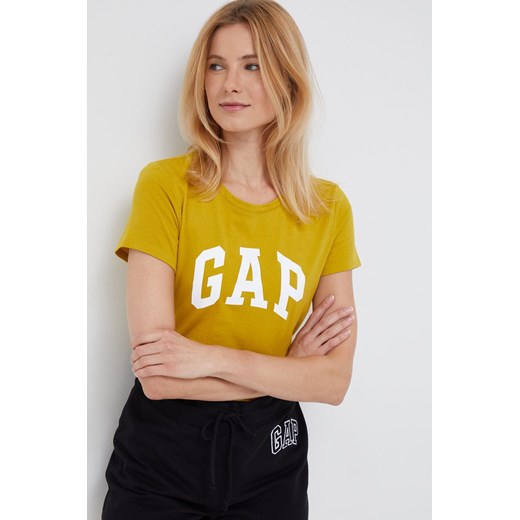 GAP t-shirt bawełniany kolor żółty Gap S ANSWEAR.com