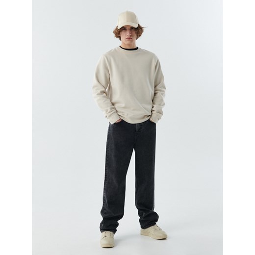 Cropp - Czarne jeansy wide leg - Czarny Cropp 34/32 Cropp