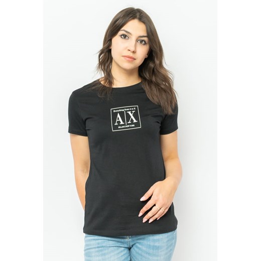 t-shirt damski armani exchange 3lyt19 yj6xz czarny ze sklepu Royal Shop w kategorii Bluzki damskie - zdjęcie 142187648