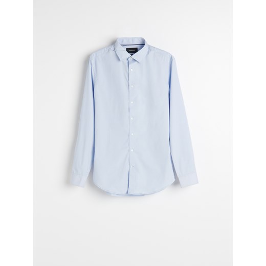Reserved - Koszula slim fit w groszki - Niebieski Reserved XS promocyjna cena Reserved