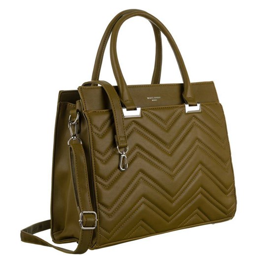Klasyczna torebka damska z pikowanym, geometrycznym wzorem — David Jones Merg one size merg.pl