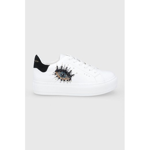 Kurt Geiger London Buty skórzane Laney Eye kolor biały na platformie 8487310109 ze sklepu ANSWEAR.com w kategorii Trampki damskie - zdjęcie 142257998