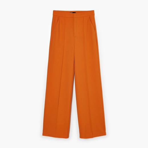 Cropp - Pomarańczowe spodnie wide leg - Pomarańczowy Cropp M Cropp