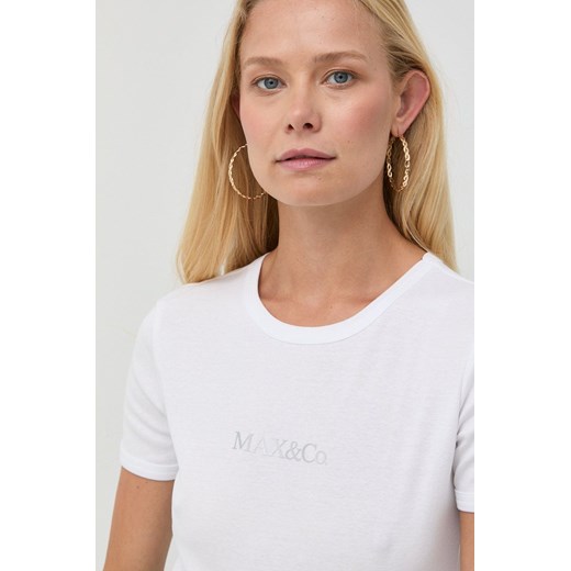 MAX&amp;Co. t-shirt bawełniany kolor biały S ANSWEAR.com