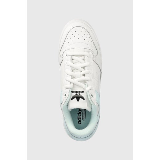 Buty sportowe damskie Adidas Originals sneakersy skórzane na platformie białe sznurowane 