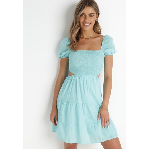 Jasnoniebieska Sukienka Bawełniana Liloono ze sklepu Born2be Odzież w kategorii Sukienki - zdjęcie 142367656