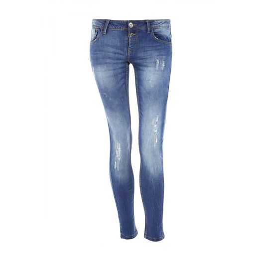 Skinny-fit jeans with rips terranova niebieski denim