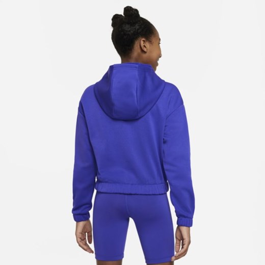 Bluza z kapturem dla dużych dzieci (dziewcząt) Nike Pro Therma-FIT - Niebieski Nike M wyprzedaż Nike poland