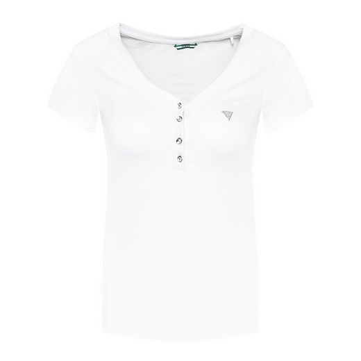 Guess T-Shirt Mariana W0YP76 K9VM0 Biały Slim Fit Guess S promocja MODIVO