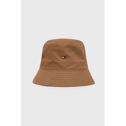Tommy Hilfiger kapelusz bawełniany kolor brązowy bawełniany ze sklepu ANSWEAR.com w kategorii Kapelusze męskie - zdjęcie 142418225