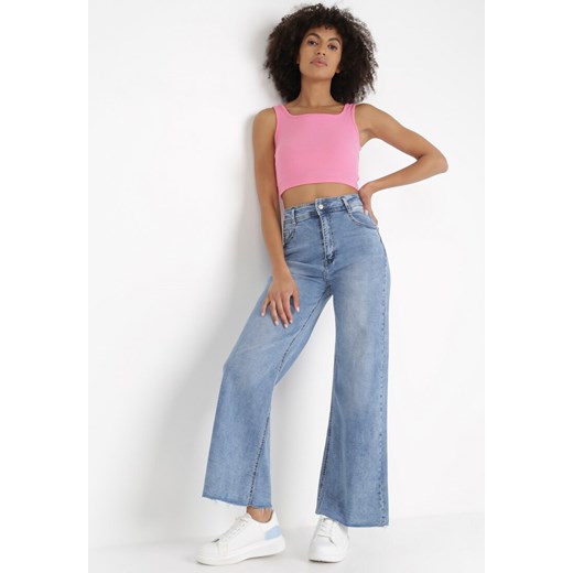 Niebieskie Jeansy Wide Leg Agamna L Born2be Odzież