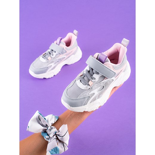 sneakersy dziecięce shelovet na grubej podeszwie jasnoszare 33 czasnabuty.pl