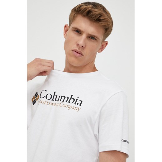 Columbia t-shirt męski kolor czerwony z nadrukiem Columbia M ANSWEAR.com