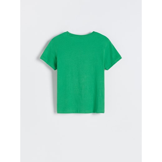 Reserved - T-shirt z napisem - Zielony Reserved 152 Reserved