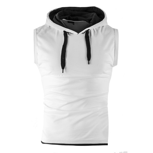 Koszulka bezrękawnik 14-510 - biała ze sklepu Risardi w kategorii T-shirty męskie - zdjęcie 142491845