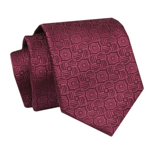 Krawat - ALTIES - Bordowy z Delikatnym Deseniem KRALTS0748 ze sklepu JegoSzafa.pl w kategorii Krawaty - zdjęcie 142509516