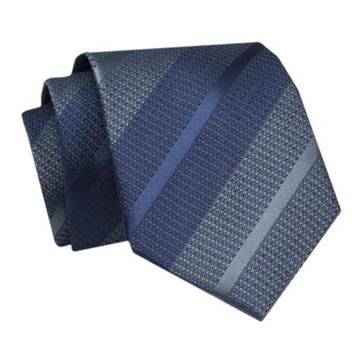 Krawat - ALTIES - Granatowe Paski KRALTS0731 ze sklepu JegoSzafa.pl w kategorii Krawaty - zdjęcie 142509546