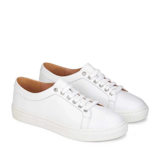 Białe skórzane sneakersy damskie w minimalistycznym stylu Kazar 40 okazja Kazar