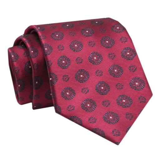 Krawat - ALTIES - Czerwony w Oryginalne Grochy KRALTS0758 ze sklepu JegoSzafa.pl w kategorii Krawaty - zdjęcie 142557076