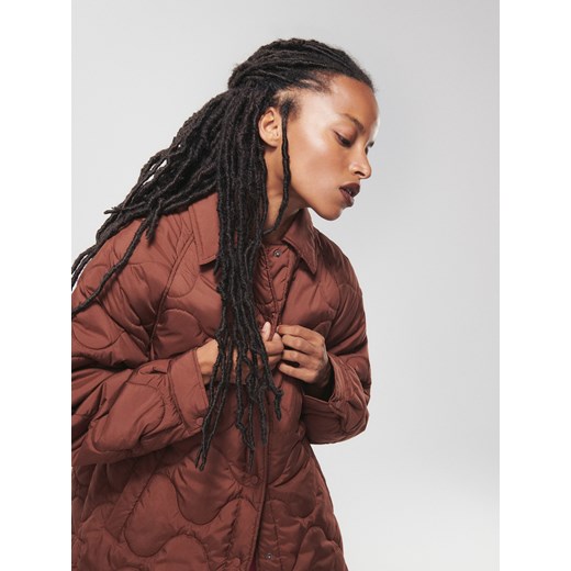 Reserved - Pikowana kurtka - Bordowy Reserved M Reserved