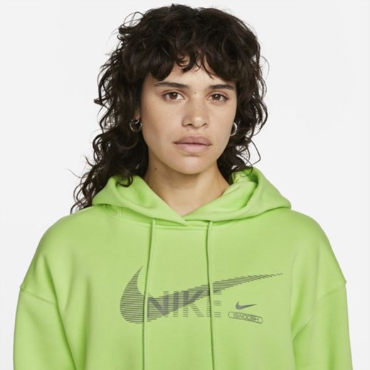 Damska dzianinowa bluza z kapturem Nike Sportswear Swoosh - Zieleń Nike S Nike poland