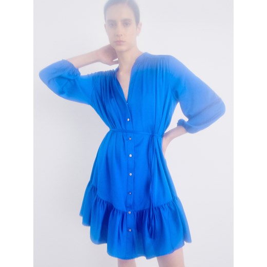 Reserved - Gładka sukienka - Niebieski Reserved L Reserved