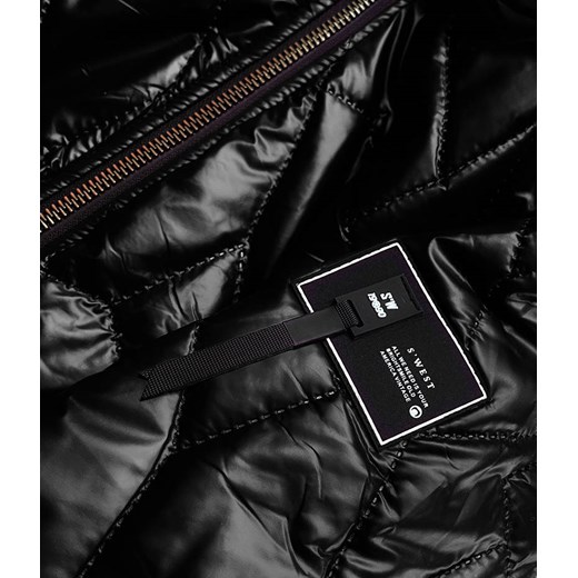 KURTKA DAMSKA Z OZDOBNYM PIKOWANIEM CZARNA (B8092-1) Goodlookin.pl XXL (44) goodlookin.pl