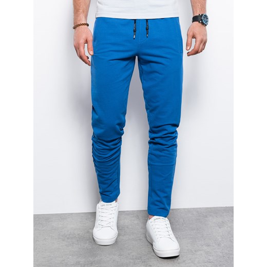 Spodnie męskie dresowe P950 - niebieskie ze sklepu ombre w kategorii Spodnie męskie - zdjęcie 142718115